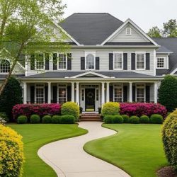 luxury-home-exterior-with-landscaped-garden-and-winding-pathway-photo